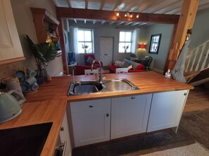 Open plan kitchen and living area