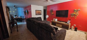 Our living room, comfortable for watching Tv, reading books, or just hanging out