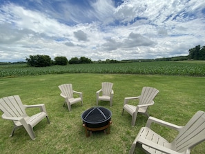 Yard and fire pit area