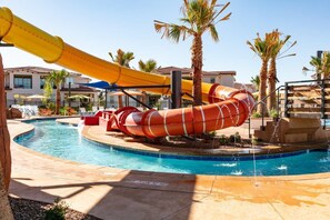 Resort water slide and lazy river