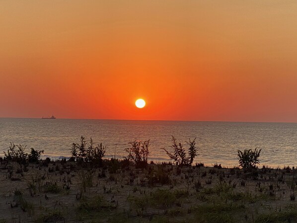 View of the sunrise from the condo private balcony