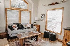 Living room with couch and television