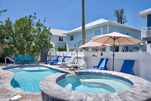 Pool with spill over spa