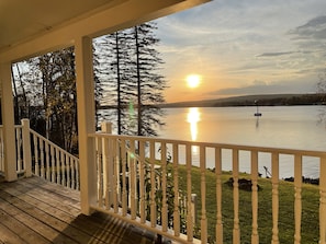 The back deck is the perfect spot to watch the sunset!