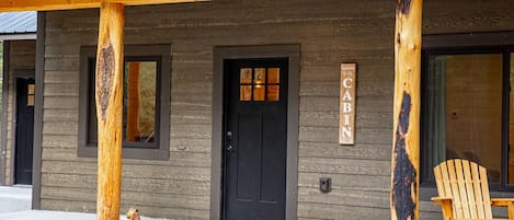 Front door with covered porch