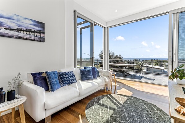 Stunning 180 degree ocean Views from the lounge room and huge outdoor balcony