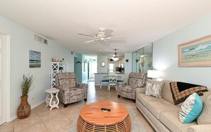 Living Room to Dining Room and Kitchen