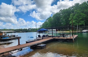 Upgraded the dock to a double slip. Drive your boat right in and stay awhile.