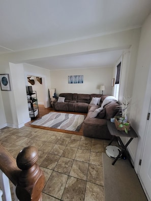 Reclining sectional couch, 24" smart TV (No cable services, WIFI only)