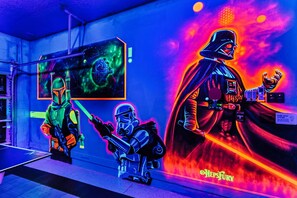 Unique glow-in-the-dark murals bring the Force to life, creating a one-of-a-kind experience for fans and families alike.