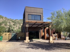 Park anywhere to the left of the pergola. 


