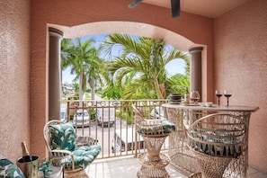 The westerly-facing balcony is a nightly retreat for catching a glimpse of the Marco sunsets.