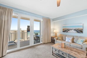 Living Area with Gulf View and Sleeper Sofa