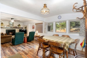 Dining area and living room