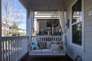 Swing on the front porch at Nothing But Blue Skies