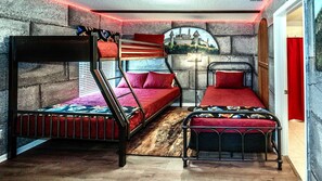 Kids will love the upstairs bedroom with a cool Harry Potter theme