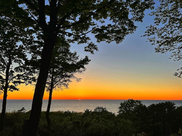 Sunset over Lake Michigan at Blisswood