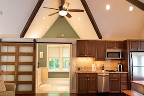 View of the kitchenette and bathroom entry