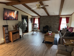 Livingroom,55In Smart Tv, Wood burning stove