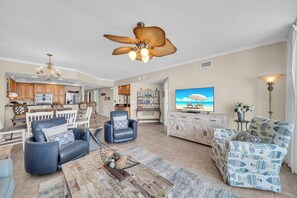 Inviting living room, with ample seating