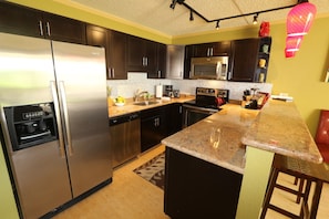 Beautifully remodeled kitchen that is fully stocked