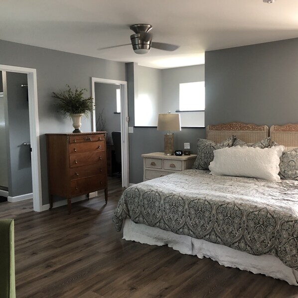 Main King Bed and two dressers.