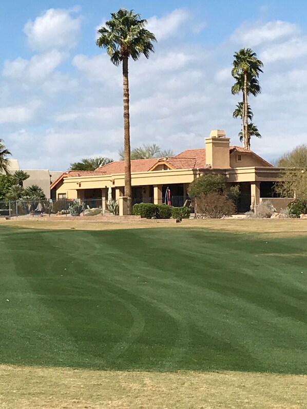 Back view from golf course.