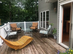 Back deck with plenty of seating. 