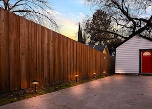 Lighted path leading to the unit