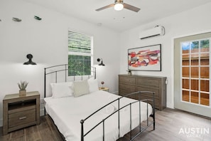 Bedroom with luxury custom hotel linens
