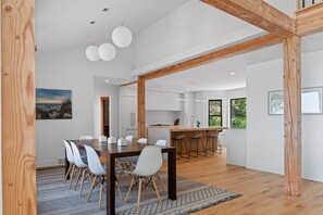 Open concept dining room into kitchen