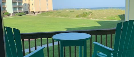 View from Deck with New Chairs and Table