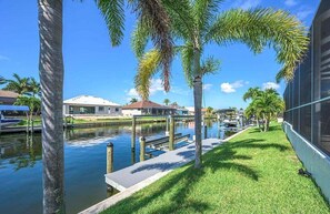 Back Yard with Dock Area and Boat Lift