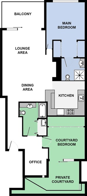 Comfortable living space and great privacy with separation with the bedrooms.