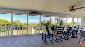Rock on the ocean front porch and love the ocean breezes