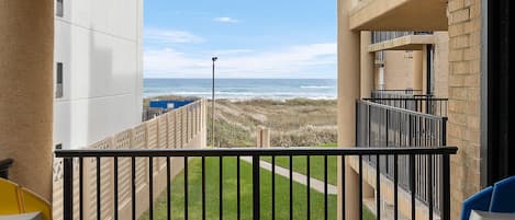 Balcony view towards the beach!