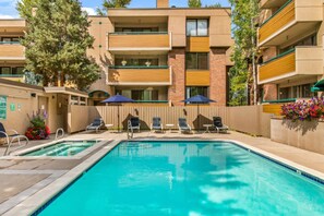 Year round heated pool and hot tub open for all guests