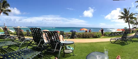 Beachfront at Waiohai.  All villas have access to the waterfront