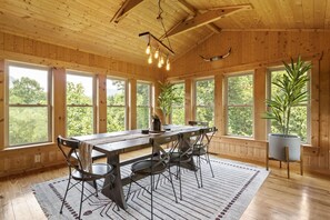 Spacious Dining Room with Natural Light and Mountain Views!