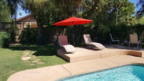 Sunning area  with umbrella...