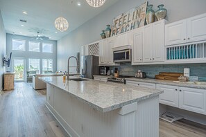 MODERN, NEWLY RENOVATED KITCHEN WITH TOP OF THE LINE APPLIANCES.