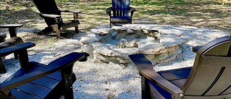 Large Fire pit with seating , Firewood is provided