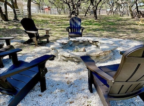 Large Fire pit with seating , Firewood is provided