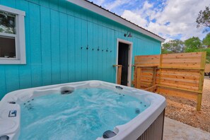 Enjoy a relaxing hot tub under the stars