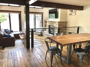 Dining area opens up to the kitchen and the living room 