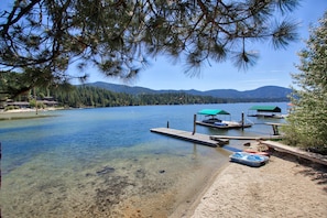 Private dock just steps away from the back door the cabin