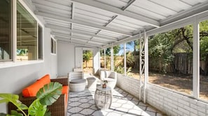 Covered patio for lounging