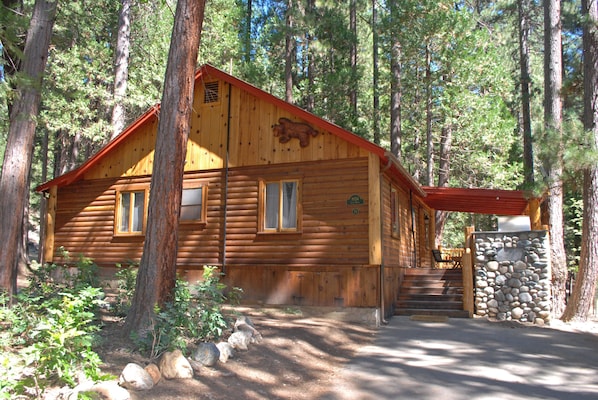 View of entrance into cabin