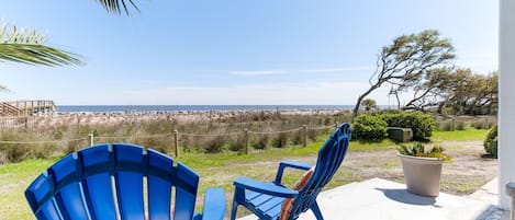 Enjoy panoramic ocean view from patio of your shorefront condo 