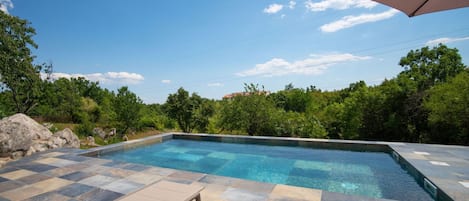 Sky, Building, Water, Property, Swimming Pool, Cloud, Plant, Azure, Shade, Sunlounger